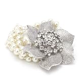 Five Strand Pearl Flower Bracelet||RF10F