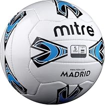 Mitre Madrid 18p Football - White Size 5