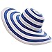 Itopfox Women's Beachwear Sun Hat Striped Straw Hat Floppy Big Brim Hat