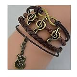 Darkey Wang Fashion Unisex Leather Bracelet Multi-Layered Chain (18#)