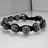 Shamballa Bracelet Disco 10mm Crystal Ball Bracelet Grey Hot