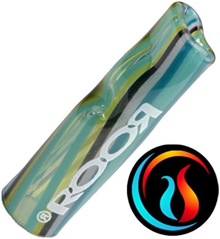 Cypress Hill's Phuncky Feel Tips - By Roor - Multi Colored Glass Flat Tip w/ TooHotGlass Sticker