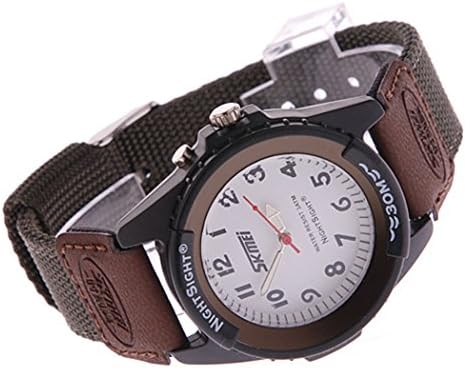 NIUBILITY Ori-1121 White Round Dial Brown Band 30 Meter Waterproof Wrist Watch