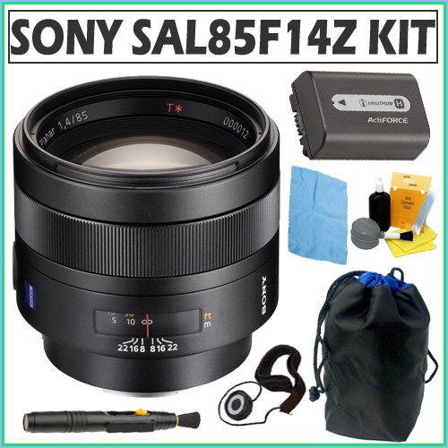 Sony Alpha SAL-85F14Z Telephoto 85mm F/1.4 Carl Zeiss Planar AF Lens + Accessory Kit