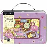 Chipboard To Go Brenda Walton Words And Tags Tin-Over 200 Words, Shapes And Images
