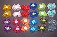 24 Dog Hair Bows - Double Layered with Center Rose Decorations - 12 Pairs of Different Colors- Handmade