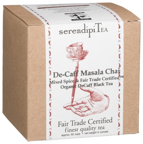 SerendipiTea De-Caff Masala Chai, Mixed Spices & Organic Black Tea, 4-Ounce Boxes... by SerendipiTea