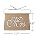 OurWarm Burlap Bows Mr. & Mrs. Burlap Chair Banner Set Chair Sign Garland Rustic Wedding Party Decoration