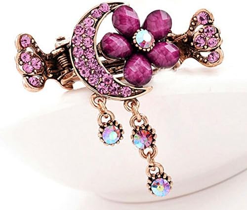 2014 New Style Vintage Crab Hair Claw Updo Hair Clip Retro Popular Elements Above the Moon Hairpin (purple)