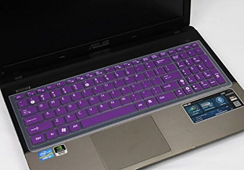 E-More® High quality Colorful Elegant Color Ultra Thin Silicone Keyboard Protector Cover Skin for 15.6" ASUS A55V A53S N56 F500V Y581C X550VC A550V G51 G53 G60 G72 G73 R500V R500X (transparent purple)