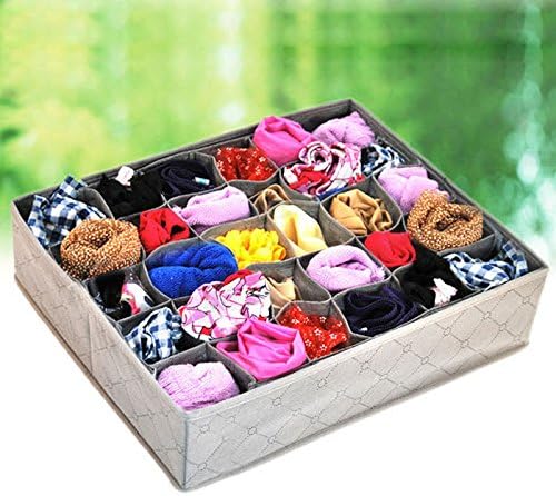 Pretty 30 Cells Shorts Socks Drawer Closet Divider Holder Organizer Storage Box