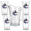 Vancouver Canucks NHL 4pc Pint Ale Glass & 60oz Pitcher Set - Primary Logo by Great American Products