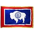 Wyoming 3x5ft Nylon Flag with Indoor Pole Hem and Fringe