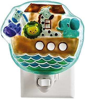 Noah's Ark Painted Glass Multi-Colored Nightlight