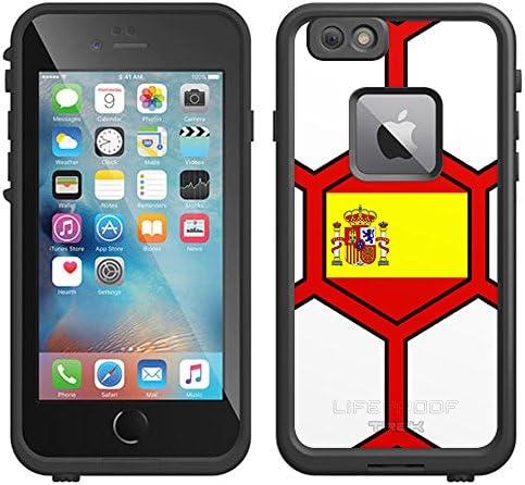Skin Decal for LifeProof FRE Apple iPhone 6 Plus &amp; iPhone 6S Plus Case - Soccer Ball Spain Flag