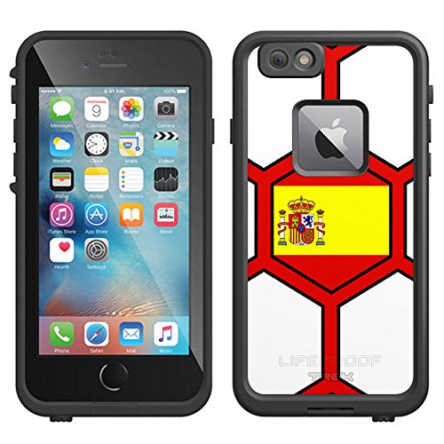 Skin Decal for LifeProof FRE Apple iPhone 6 Plus & iPhone 6S Plus Case - Soccer Ball Spain Flag