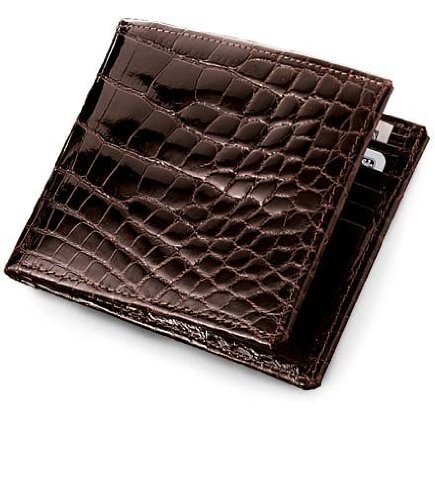 Signature Gold Genuine Alligator Bi-Fold Wallet