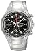 Stainless Steel Quartz Alarm Chronograph Black Dial