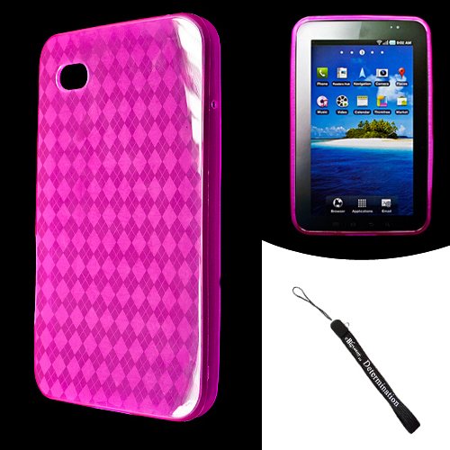 Pink Argyle Design Silicone Porotection / Smooth TPU Skin Cover Case for Samsung Galaxy Tab Tablet