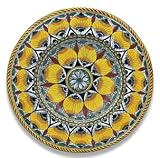 Handmade Toscana Geometric Round Platter From Italy