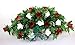 XL Red & White Roses Silk Flower Cemetery Tombstone Saddle Arrangement.
