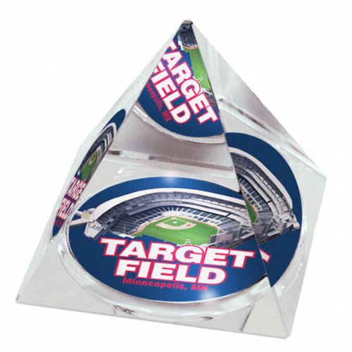 MLB Minnesota Twins Target Field Crystal Pyramid Paperweight