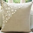 Elegance - Decorative Pillow Covers - Linen Pillow Cover with Mother Of Pearl