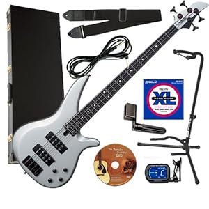 cheapest Yamaha RBX374 Silver Bass BUNDLE w/ Hard Case, Tuner, Strap & Stand Online Shop