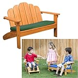 KidKraft Adirondack Bench - Honey w/Green Cushion
