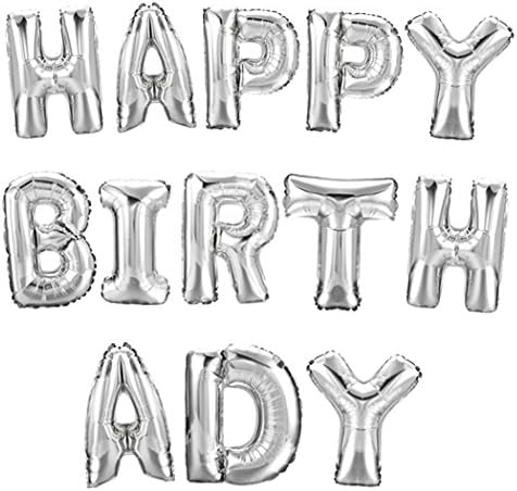 Happy Birthday Aluminum Foil Membrane Balloons 1 Set Party Decoration Silver