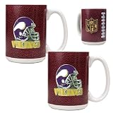 Minnesota Vikings NFL 2pc Gameball Ceramic Mug Set - Helmet logo