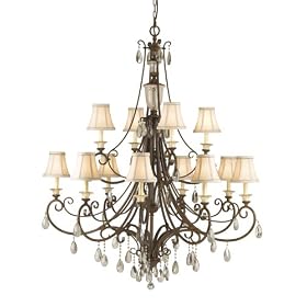 Murray Feiss F2271 8+4ATS Lake Geneve Eight+Four-Light Chandelier, Two Tiers, Aged... by Murray Feiss