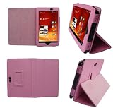 HappyZone - Pink Portfolio Leather Case Cover with Built In Stand for Acer Iconia A100 7-Inch Tablet on sale