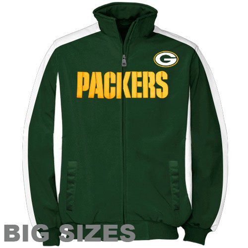 Green Bay Packers Green Big Sizes Full Zip Track Jacket (XXXXX-Large)