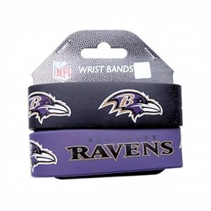 NFL Baltimore Ravens Silicone Rubber Bracelet Set, 2-Pack