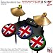 Union Jack 02 Skin by WraptorSkinz fits Guitar Hero 4 World Tour Drum Set for Nintendo Wii, XBOX 360, PS2 & PS3 (DRUMS NOT INCLUDED)