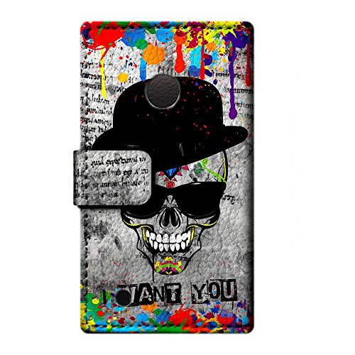 Lumia 530 case, SoloShow(R) Microsoft Nokia Lumia 530 4.0 inch case Deluxe High Quality PU Leather Wallet Flip case, so cool skull I Want You Pattern (skull)