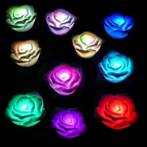 wedding reception decoration ideas, lighted floating roses
