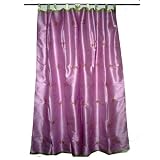 Gift for Family-2 Organza Dark Lavender Base Embroidered Sari Curtains Drapes Panelby Mogulinterior