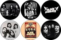 Set of 6 BLACK SABBATH Pinback Buttons 1.25" Pins Heavy Metal / Ozzy Osbourne