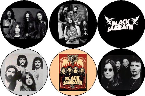 Set of 6 BLACK SABBATH Pinback Buttons 1.25" Pins Heavy Metal / Ozzy Osbourne