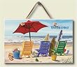Wood Welcome Sign ~ Beachy Keen ~ 5 inch by 8 inch ~ code 272