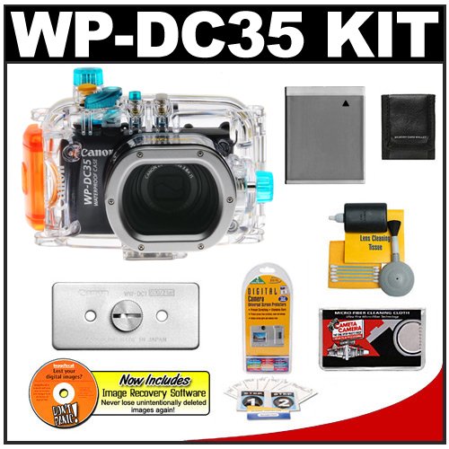 Canon WP-DC35 Waterproof Underwater Housing Case with Battery + WW-DC1 Weights + Accessory Kit for PowerShot S90 Digital Camera