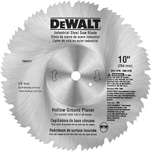 DEWALT DW3372 10-Inch 80 Tooth Hollow Ground Planer Steel Saw Blade 