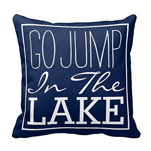 HogueArtStore Go Jump In The Lake e:366 Retro Cotton Pillow cover for sofa 18-Inch