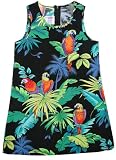 Jungle Parrots Girl's Sleeveless Hawaiian Aloha Dress