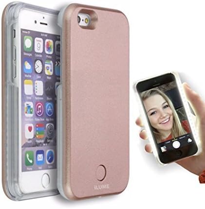 iLume® Luxury (Rose Gold) Light Up LED illuminated Selfie Phone Cover Case Iphone 6 Plus / 6s Plus - Dimmable (includes USB charger)