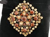 L. Danzic Topaz Topaz 25+ Carat Swarovski Crystal Brooch Pin Pendant