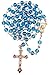 Blue Glass Beads Rosary, 6mm Beads