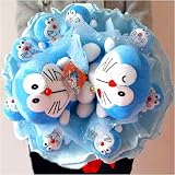 Forever Love Flower Bouquet of Dolls, 2 Big & 8 Small Doraemons